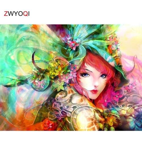 Full Round Diamond mosaic girl flowerFull Square Diamond embroidery Cross stitch girl flower 5D DIY Diamond painting girl flower