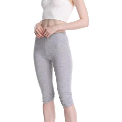 Casual Solid Crop Wide Waistband Cycling Short Leggings Summer Modern Lady leggings women