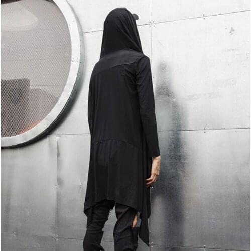 Drop shipping Autumn men punk hip hop trench coat long jacket vintage man gothic street cloak nightclub stage cardigan costume