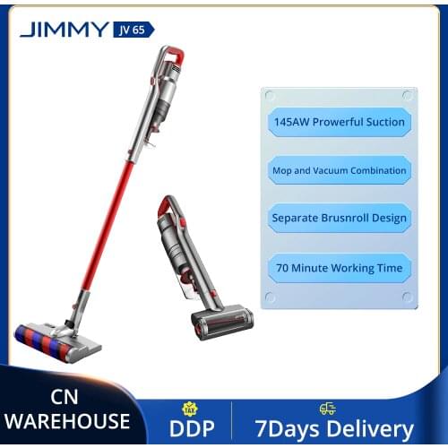CN DDP JIMMY JV65 Plus Handheld Cordless Vacuum Cleaner with 250ML Water Tank 145AW Powerful Suction 70 Minutes Dust Collector