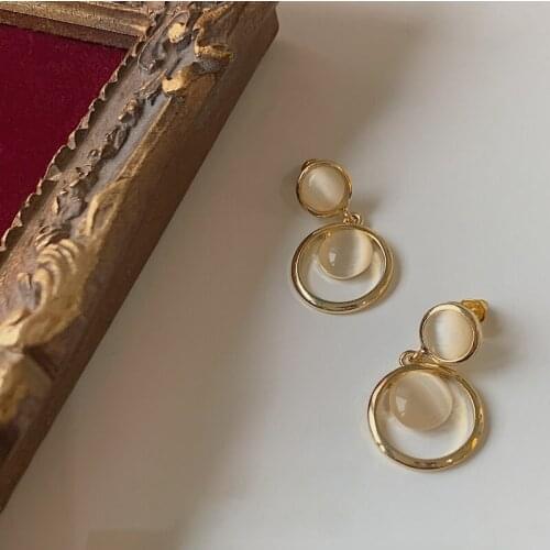 925 Sterling Silver Needle Shiny Opal Retro Wedding Charming Luxury Gold Stud Earring Dainty Jewelry for Women Gift New