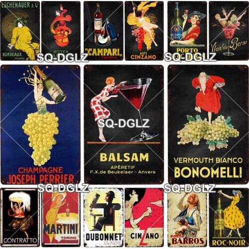 Wine Metal Sign Vintage Plaque Tin Sign Plate Wall Decor For Bar Club Man Cave Art Painting Alcohol Poster Custom Wholesale
