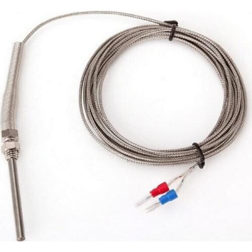 FEORLO High Temperature Thermocouple 3M Cable Stainless Steel 100mm Probe Sensors K Type Stainless Steel Probe Temperature