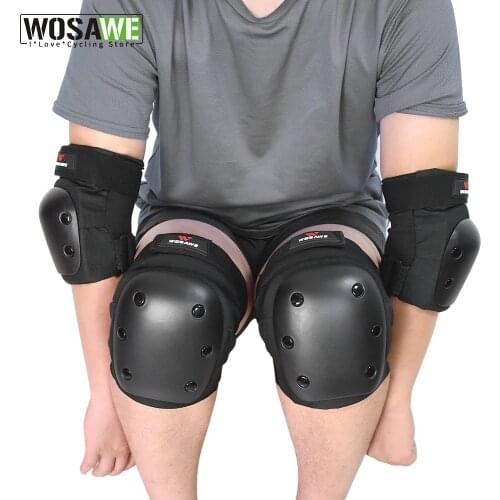 WOSAWE 4pcs Elbow and Knee Protector PP Shell Knee Brace Support Joelheira Knee Pads For Volleyball Roller Skating Snowboarding