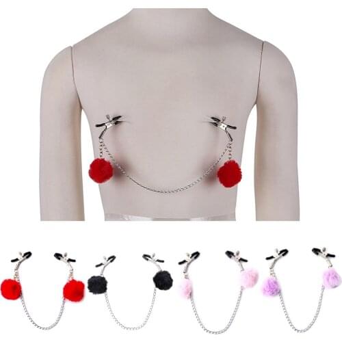 Hairball Nipple Clip Appeal Hairball Alternative Nipple Elastic Clip Metal Chain Mimi Clip Flirting Nipple Clip Sex Toys