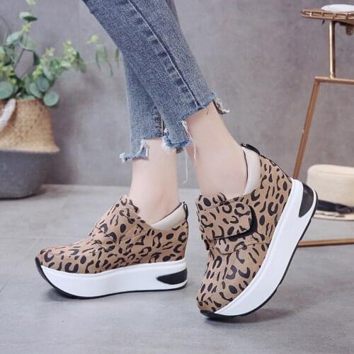 2020 New Women Shoes Woman Flats Spring Hook & Loop Sexy Leopard Print Casual Shoes Autumn Thick Bottom Flat Platform Shoes