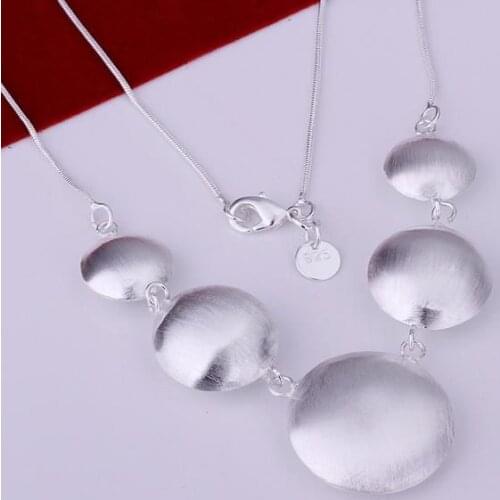 N088 Lucky Charm Silver Color Pendants For Women Sterling Jewelry Necklace Accessories Fashion Round Necklace /dedalvka Hrbaqiia