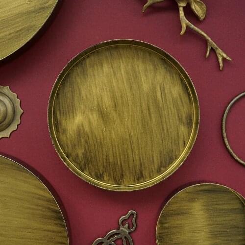 Gold brass tray for cake tools dessert decorators brushed metal plate for home decorating bakeware photography props