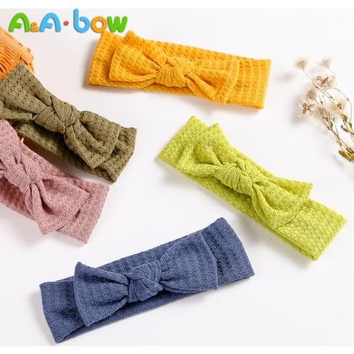 1pcs Bow Knit Baby Headband for Newborn Breathable Nylon Hairband Elastic Turban Baby Hair Accessories for Children Headwraps