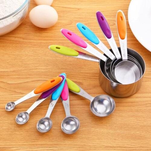 10pc/set Stainless Steel Measuring Spoon Scale Kitchen Baking Tools Measuring Cups and Spoons Set LX7720