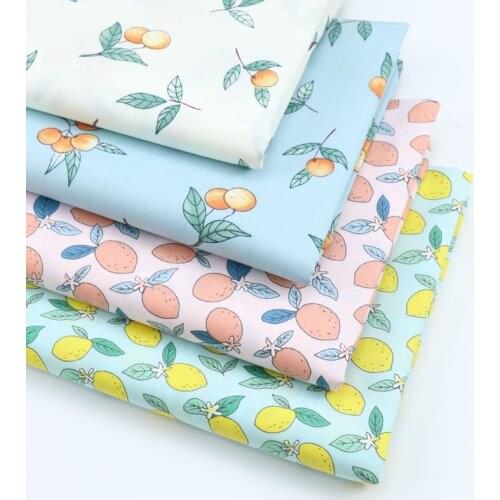 160x50cm Cartoon Fruit Loquat Pure Cotton Sewing Fabric, Making Bedding Sheet Duvet Cover Quilt Cloth