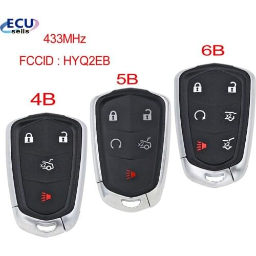 4/5/6 Button Smart Remote Key Fob for Cadillac ESCALADE /ESCALADE ESV 2015-2019 XTS CTS CT6 ATS 2017-2018 FCC ID: HYQ2EB