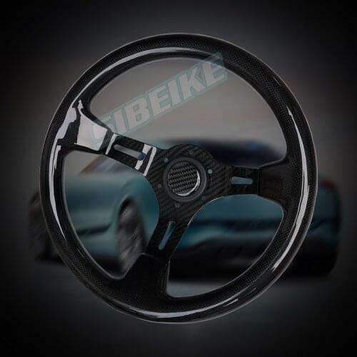 Car Racing Sport Carbon Fiber Steering Wheel Universal Deep Dish 350MM Steering Wheel