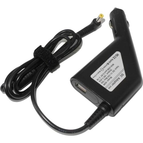 19V 3.42A 65W Car Laptop Charger Dc Power Adapter for Acer Aspire 5315 5630 5735 5920 5535 5738 6920 7520 5V 2.1A USB Charger