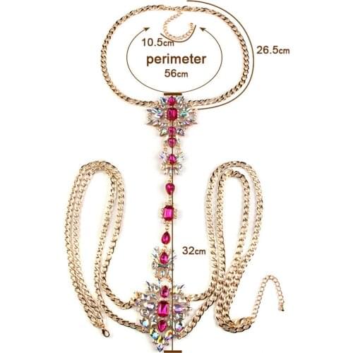 Bikini Beach Sexy Crossover Body Belly Waist Chain Harness Slave Necklace Night Party