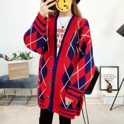 Poncho Scarf Collar Real Jumper 2018 Autumn Winter New Pattern Knitting Cardigan Korean Diamond Sweater Joker Loose Coat Tide