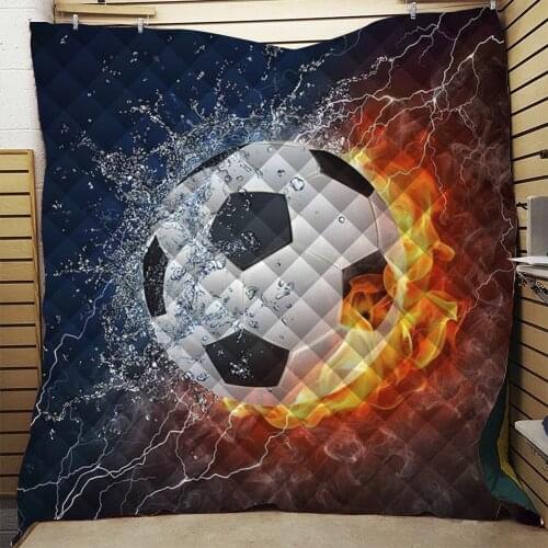 Football Summer Quilt Cartoon Blanket Mat 3D Printed Bed Sofa For Children Adult Boys Girls Washable Halloween Gifts