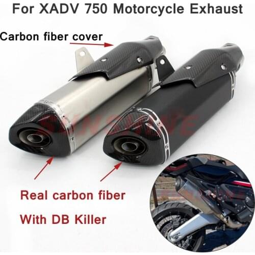 Escape Moto Exhaust Motorcross Pitbike Motorcycle Muffler Pipe Modify Carbon Fiber For HONDA X-ADV 750 XADV750 X ADV750 Exhaust