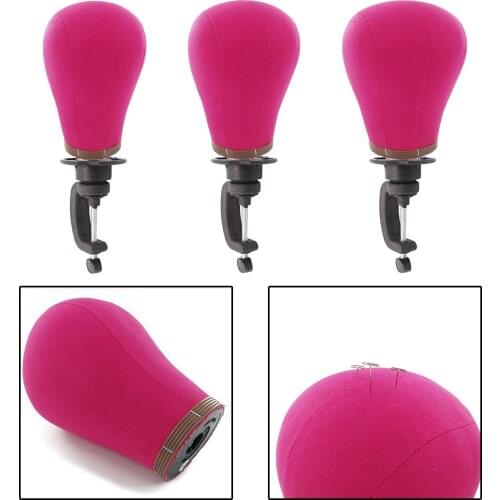 Canvas Block Head, Mannequin Head, with Stand, for Wig Making Drying Display, Manikin Head