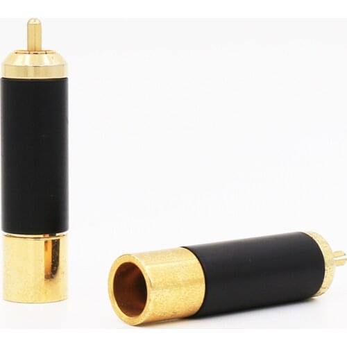 HIFI Audio 24K Gold Plated RCA Connector, 12mm Wire Hole Audio Soldering plug Connectors