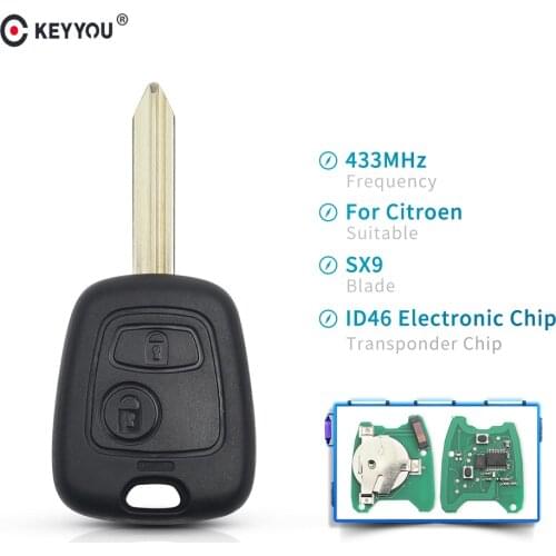 KEYYOU Car remote control Key 2 Buttons 433Mhz For Citroen Saxo Picasso Xsara Berlingo SX9 Blade