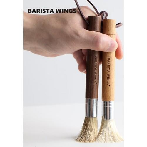 Coffee Brush Walnut Handle Coffee Grinder Machine Cleaning Brush Horse Hair Wood Dusting Brush Cleaning Tools For Barista