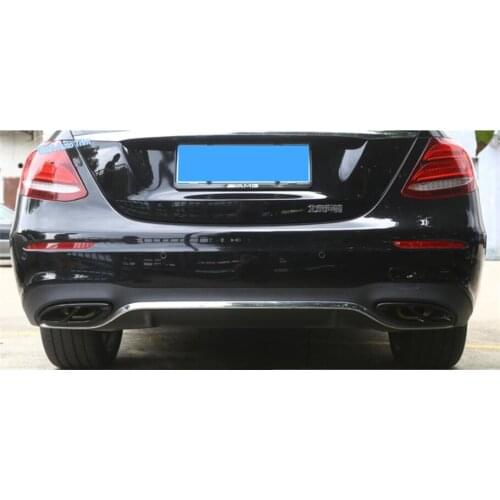 Lapetus Auto Styling Rear Tail Pipe Exhaust Muffler Cover Trim 2 Pcs / Set Fit For Mercedes Benz GLS 2017 2018 Black Chrome