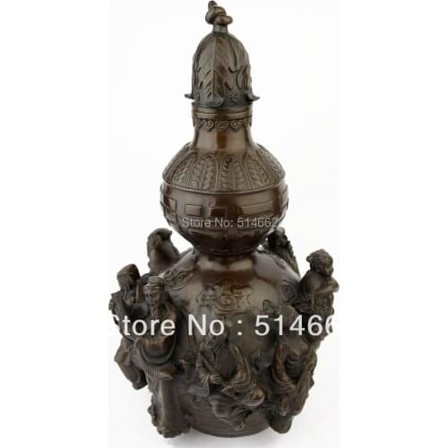 Brass Wu Lou With Three Dimensional Eight Immortals/FENGSHUI WU LOU/EIGHT IMMORTALS WU LOU