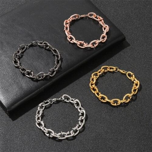 2021 New Trendy Thorns Nails Chain Men Bracelet Classic Hip-Hop 11mm Width Chain Bracelet For Men Women Jewelry Gift