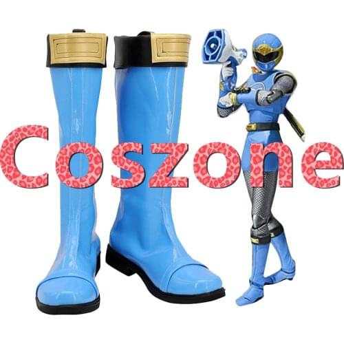 Ninpu Sentai Hurricaneger Hurricane Blue Cosplay Shoes Boots Halloween Carnival Cosplay Costume Accessories