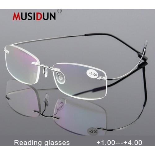 Rimless Reading Glasses Men Women Ultra-Light Magnetic Presbyopic Male Eyeglasses Diopter +1.0+1.5+2.0+2.5+3.0+3.5+4.0 Q124