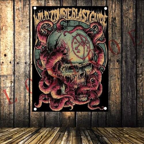 Heavy Metal Band Rock Music Poster Tattoo Banner Flag Wall Hanging Tapestry Canvas Painting Bedroom Bar Cafe Living Room Decor