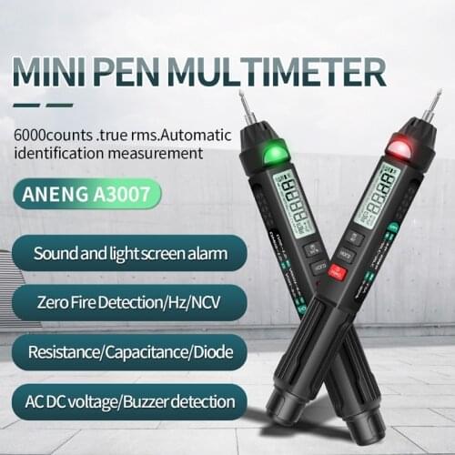 Mini Professional Multimeter Pen 6000 Counts with Non-Contact Automatic NCV AC/DC Voltage Ohm Tester Capacitance 649A