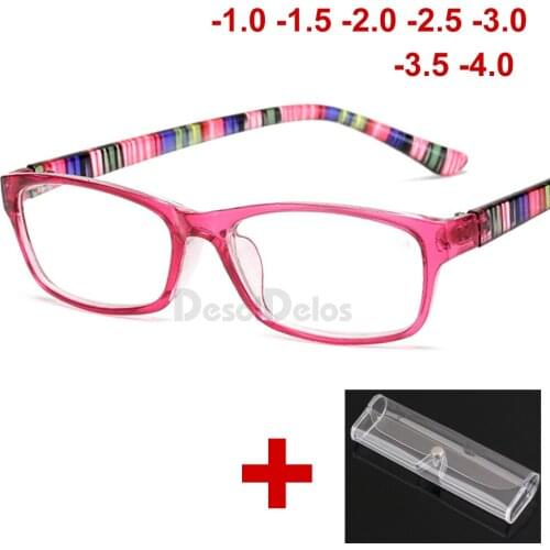 Rectangle Reading Glasses Brand Men Women Stripe Legs Eyewears Readers Presbyopic 1.0 1.5 2.0 2.5 3.0 3.5 4.0 Diopter With Case