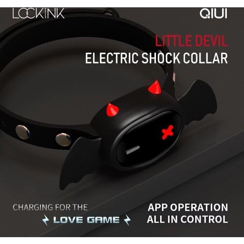 QIUI APP Electric Shock Collar Slave Restriction Sex Toys For Couples Adult Game SM Necklace Electric Shock Collar Sex Shop