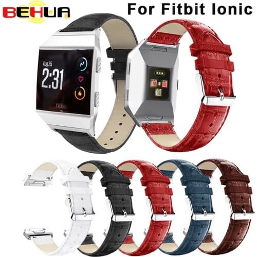 Watchband Strap For Fitbit Ionic straps Perforated Genuine Leather watch Accessory Bracelet Drop shipping Bracelet Wristband