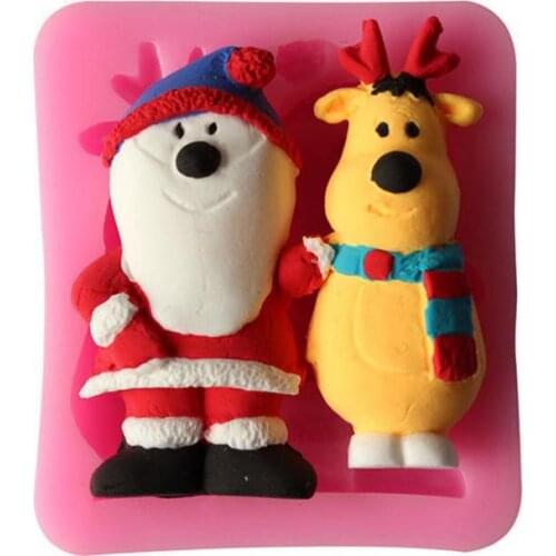 Santa Claus Christmas Silicone Mold Fondant Cake Decorating Tools Baking Kitchen Accessories