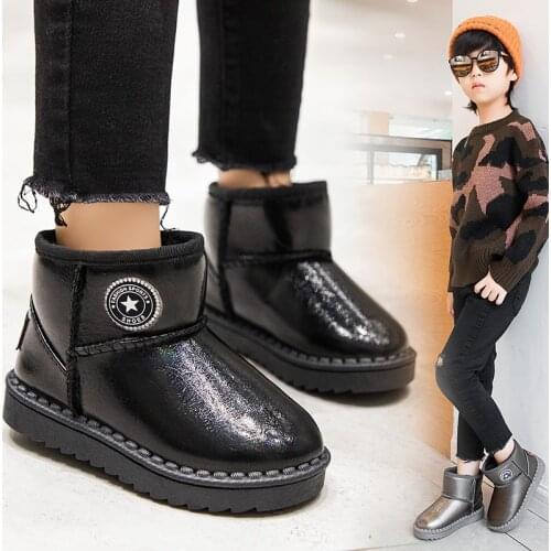 2020 New Winter Childrens Shoes Plus Velvet Thickening Warm Shining Star Girl Snow Boots Boots for Kids Boys Botas De Mujer