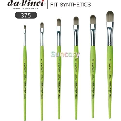 Da Vinci Student Series 374 Fit for School and Hobby Paint Brush, watercolor brush, Flat Elastic Synthetic with Green Handle