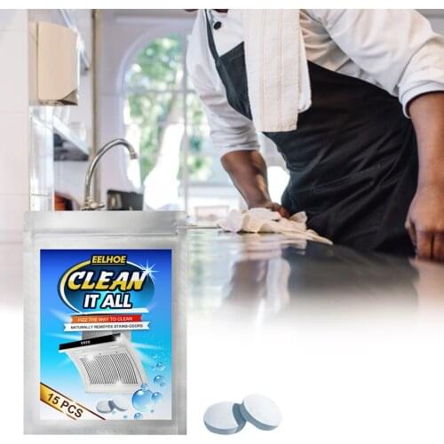 Grease Remove tablets range hood oven powerful decontamination Kitchen grease cleaner effervescent tablets 15PC Cleaner Tablet