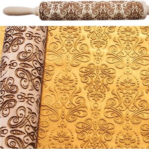 Embossed Roll Stick Baked Biscuit Face Biscuit Fondant Cake Dough D Carved Roller Reindeer Snowflake