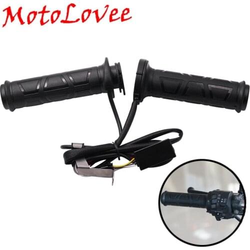 MotoLovee Universal Motorcycle 22mm Electric Heated Grips Scooter Moped Bar Hand Warmer Adjustable Hot Grip 12V Pair