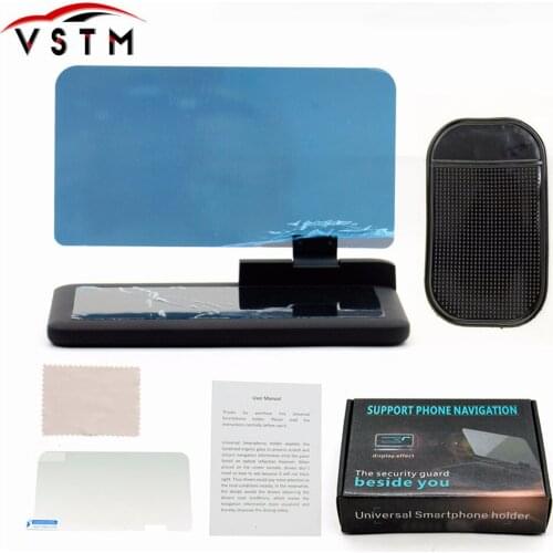 H6 Universal Head Up Display Car GPS Navigator Smartphone HUD Holder Non-slip Mat with Transparent Reflection Film Black