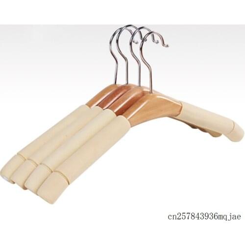 50 Pcs Solid Wood Hangers Trousers Coat Clothes Hanger for Suit Sponge Padded Coats Shirts Cloth Holders