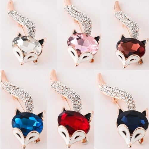 WYBU Newest High Quality Six Color Fox Brooch Gift For Women Hijab Pins Broach Clothes Jewelry Pins Bling Luxury Broche Animal