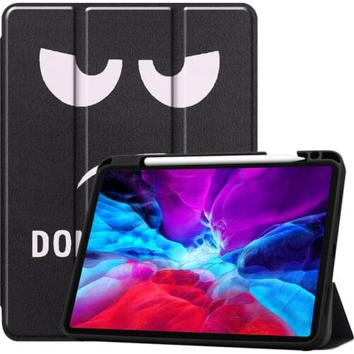 Cartoon TPU Back Cover for iPad Pro 12.9 2021 2020 2018 Leather Case with Pencil Slot for iPad Pro 12.9 Smart Cover 5th Gen+Pen