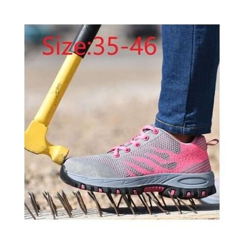 New Steel Toe Work Safety Shoes For Women Lightweight Breathable Sneakers Anti-Smashing Non-slip Protective Safety Boot Footwear