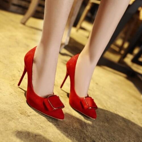 Big Size ladies high heels women shoes woman pumps Fashion pointed shallow high heels