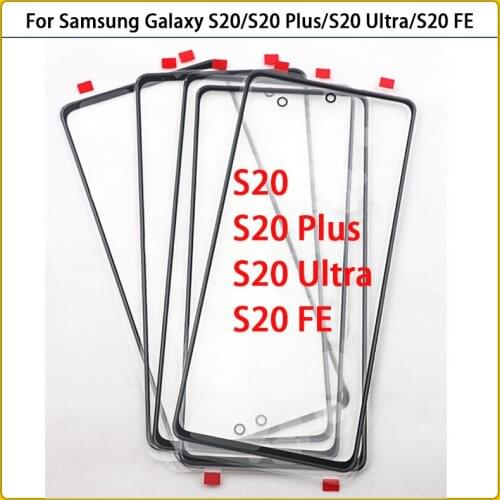 10Pcs For Samsung Galaxy S20 S20 Plus S20 FE Touch Screen Front Glass Panel S20 Ultra LCD Outer Glass With OCA Glue Replace