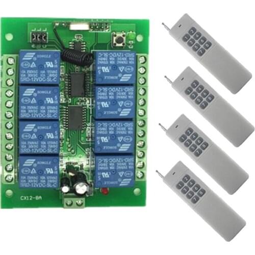 3000m Wide Range 10A Relay DC 12V 24V 8 CH 8CH Wireless RF Remote Control Switch Transmitter & Receiver